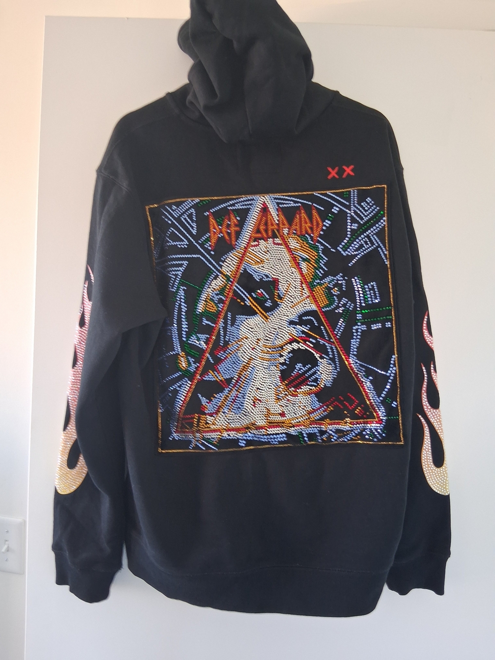 Cult of Individuality Black Graphic Embellished Def Leopard Hoodie!